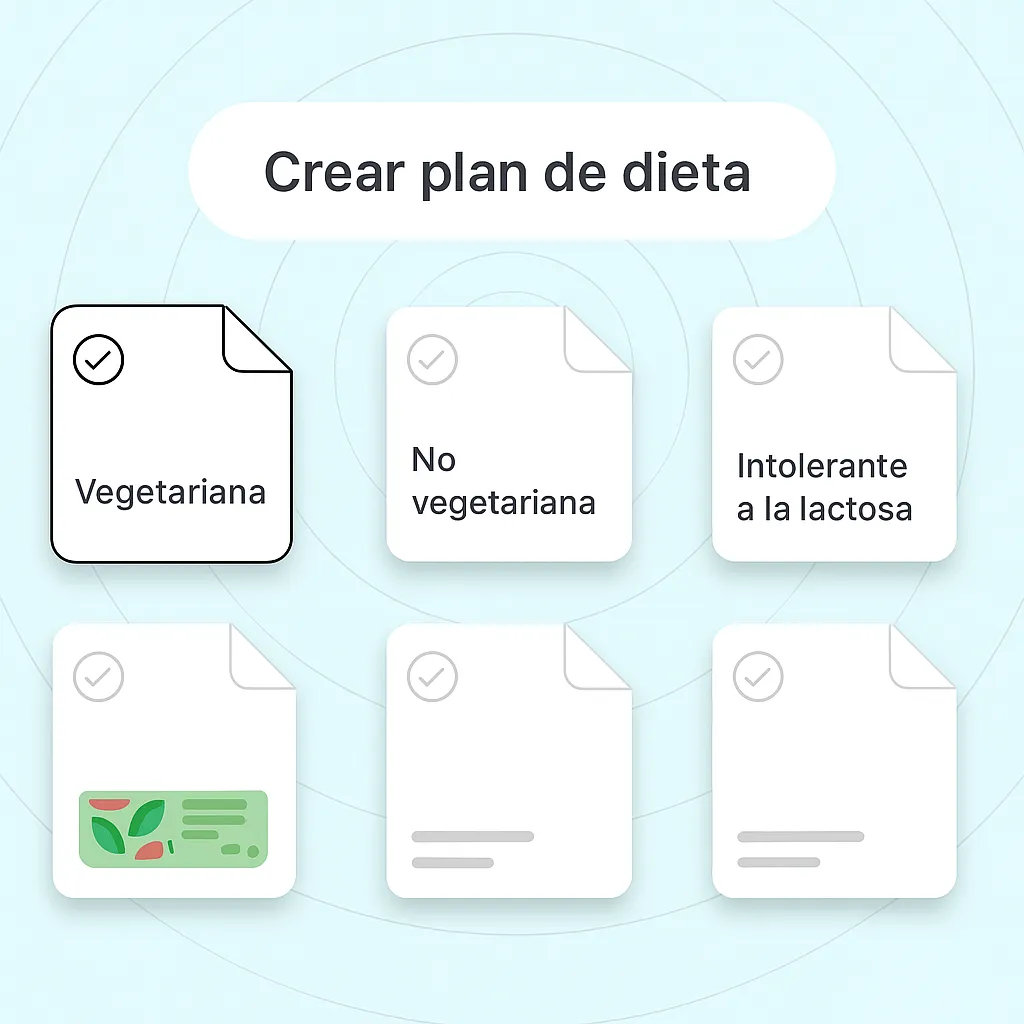 Configuración de formulario de Plan de Dieta para objetivos y preferencias keto