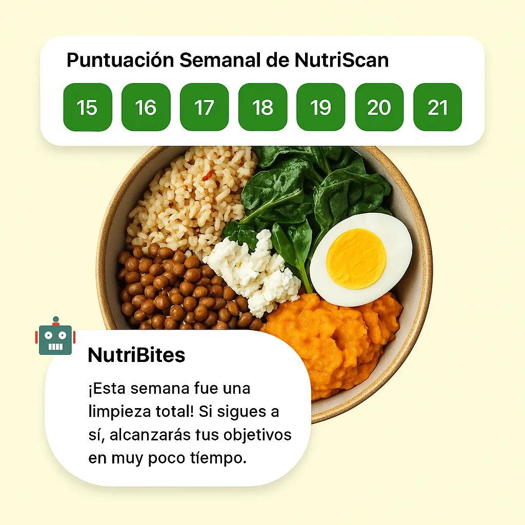 Interfaz de resultados y seguimiento de la nutrición