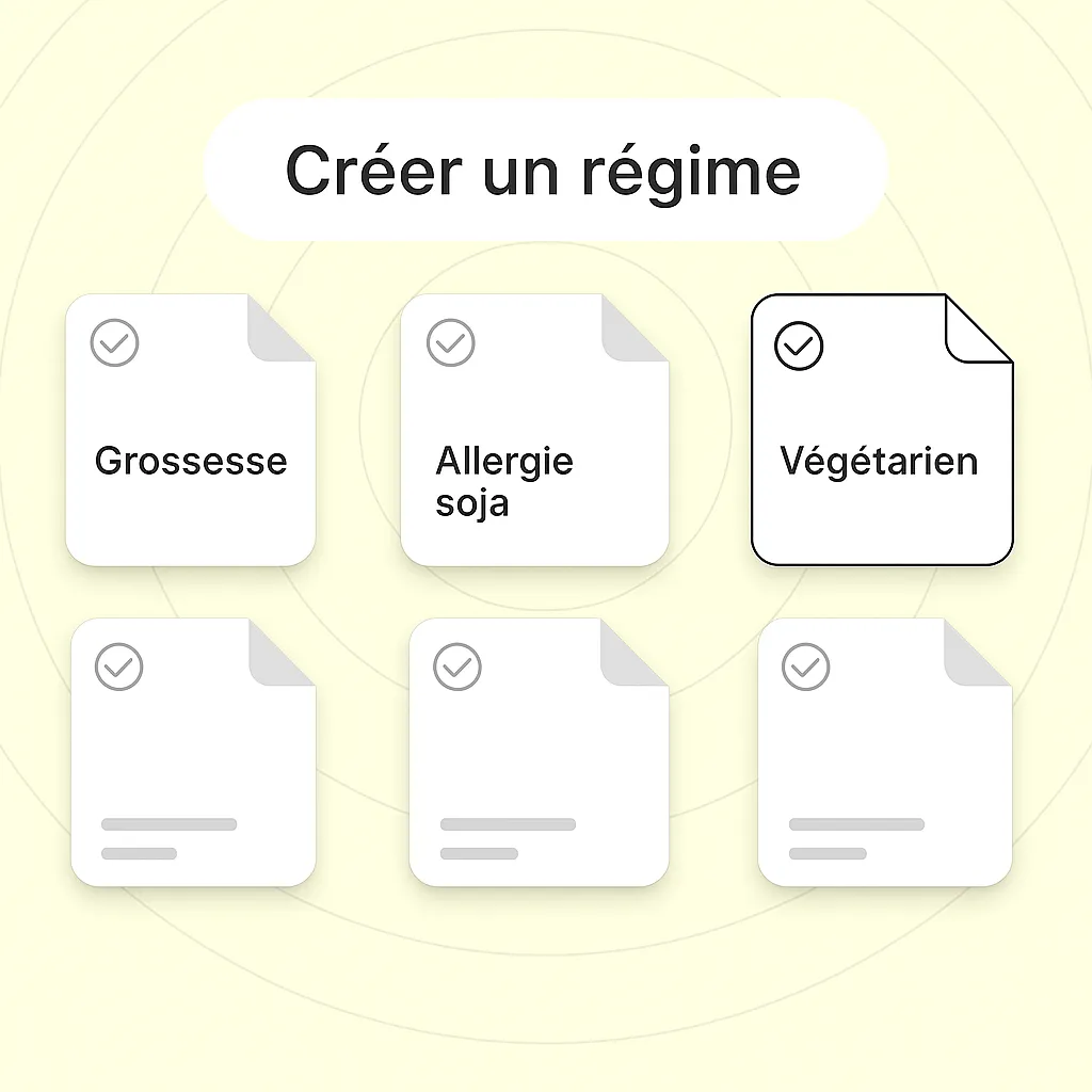 Configuration profil grossesse pour suivi protéines