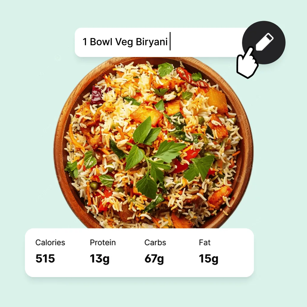 Photo capture interface for Indian meals