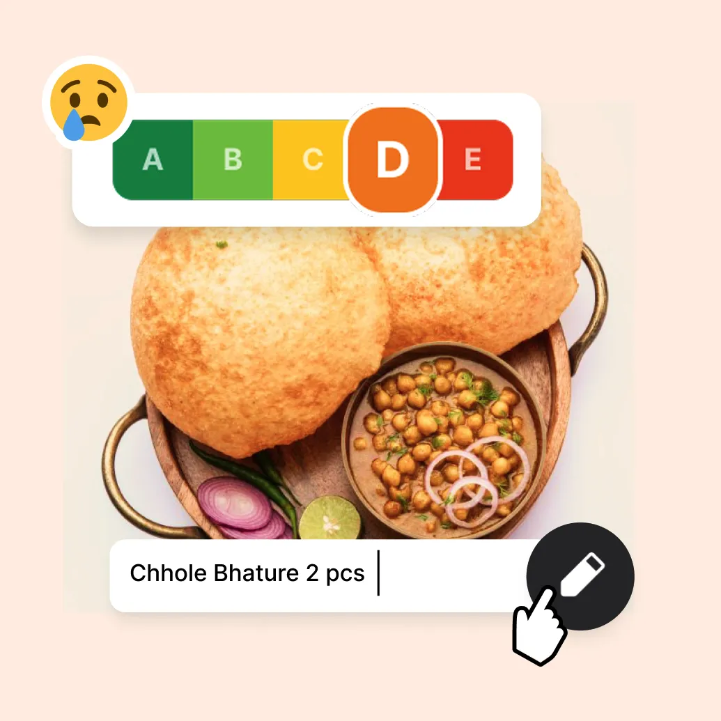 Progress tracking and meal logging interface